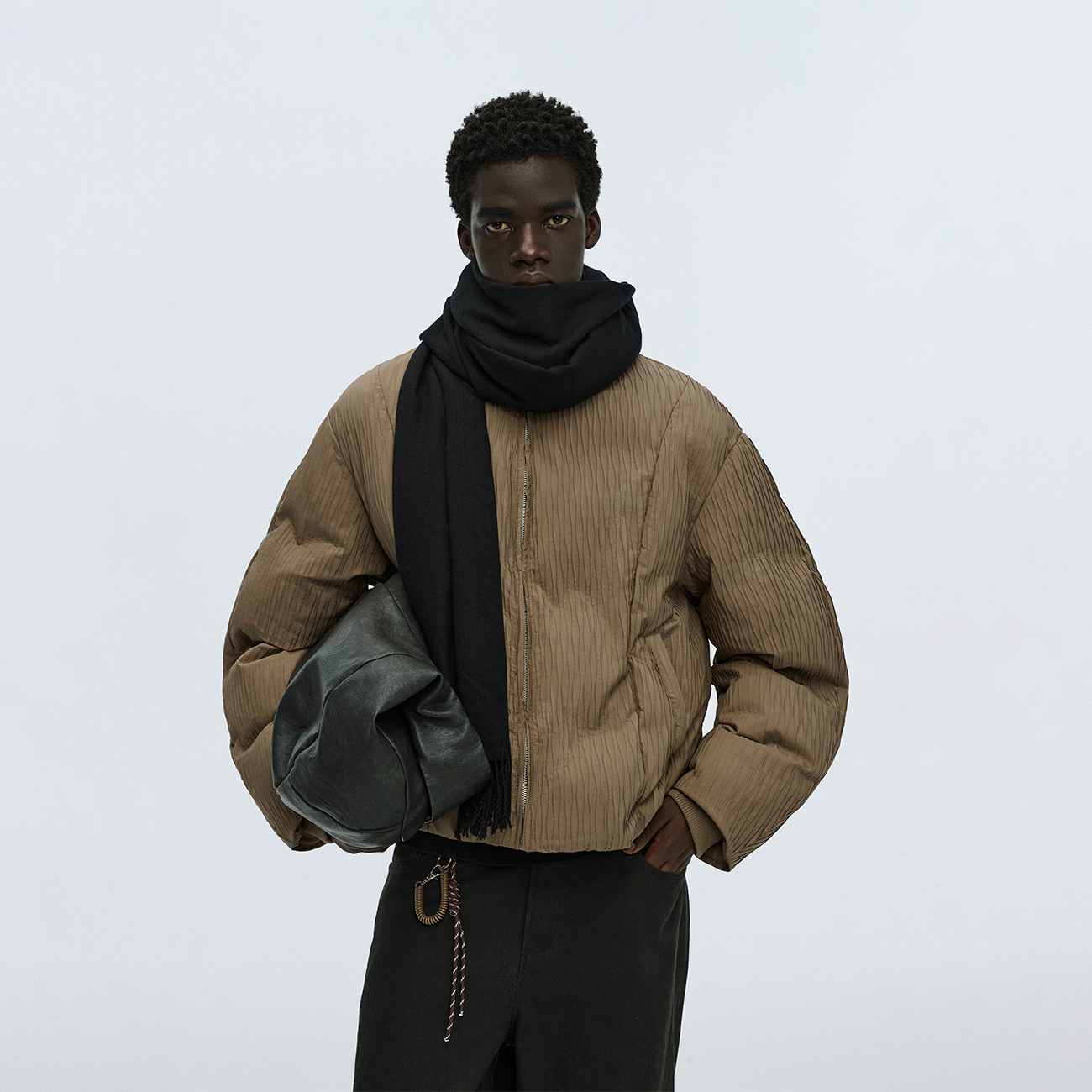 ATRY肌理结构羽绒服 国潮新款冬季简约百搭加厚保暖防寒立领外套