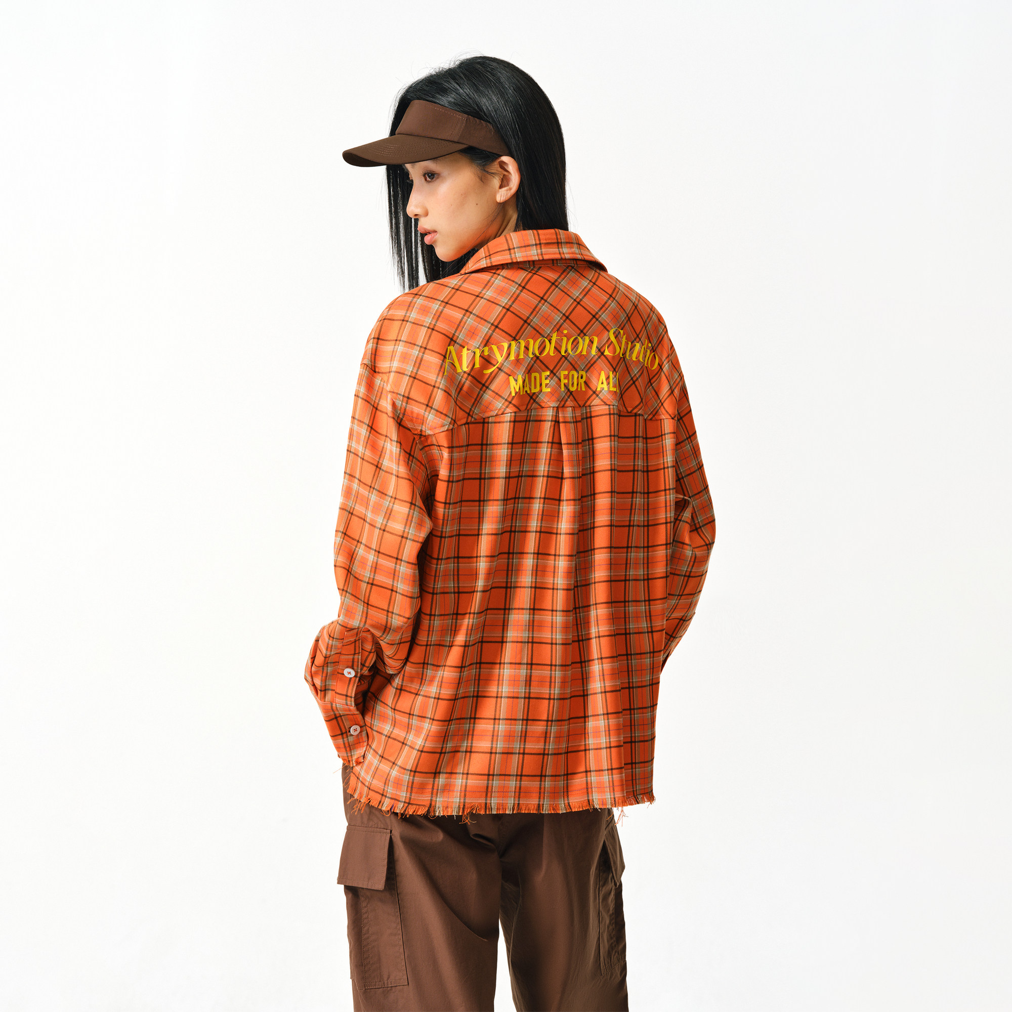 ATRY复古格纹印花衬衫男春季流苏下摆贴袋宽松撞色印花长袖外套女,男装,衬衫,淘宝优惠券,粉丝福利购,淘宝优惠卷