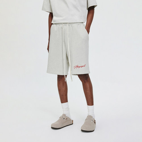 ATRY国潮牌美式休闲花体刺绣短裤