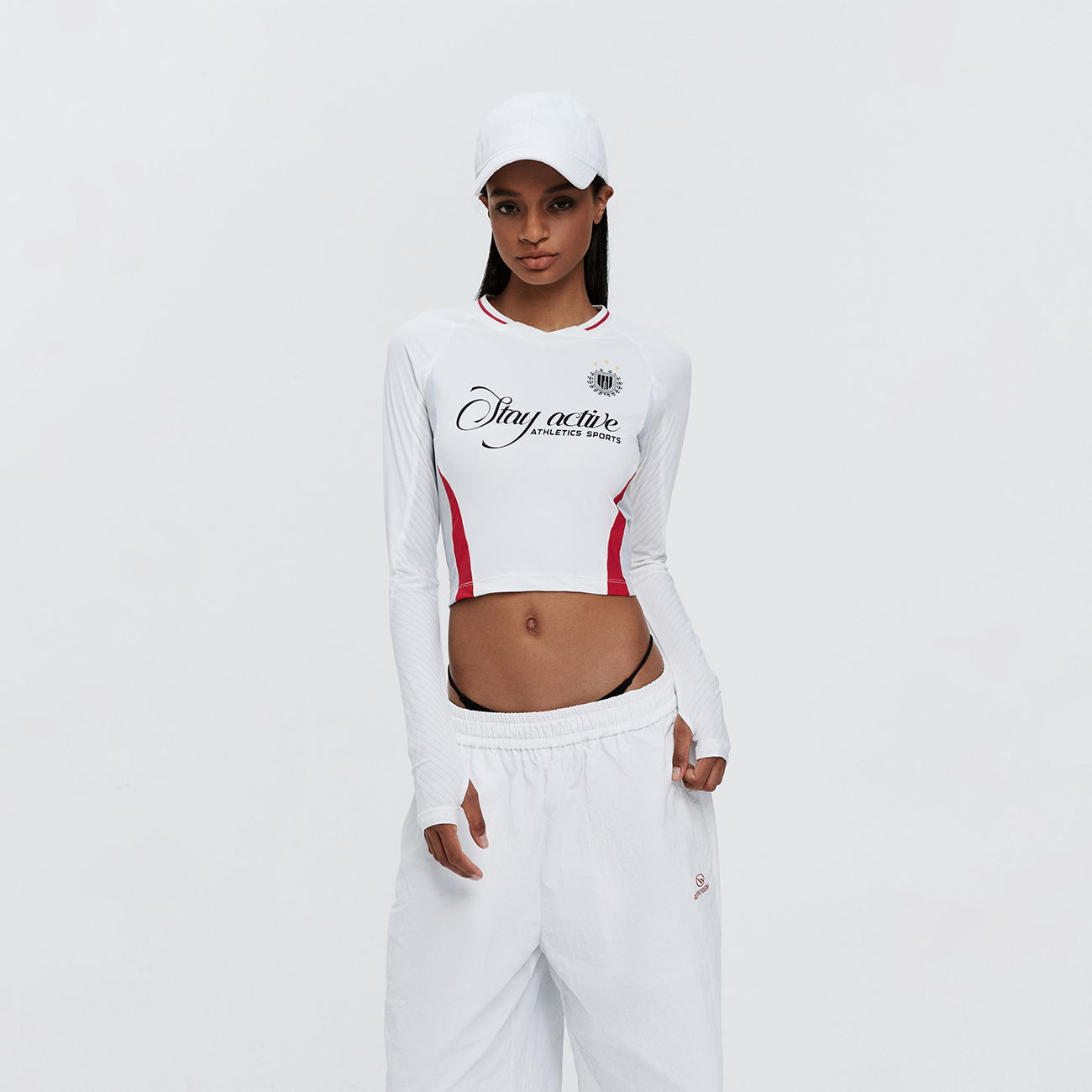 ATRY女款肌理拼色速干长袖 春秋季国潮牌修身户外骑行运动上衣女