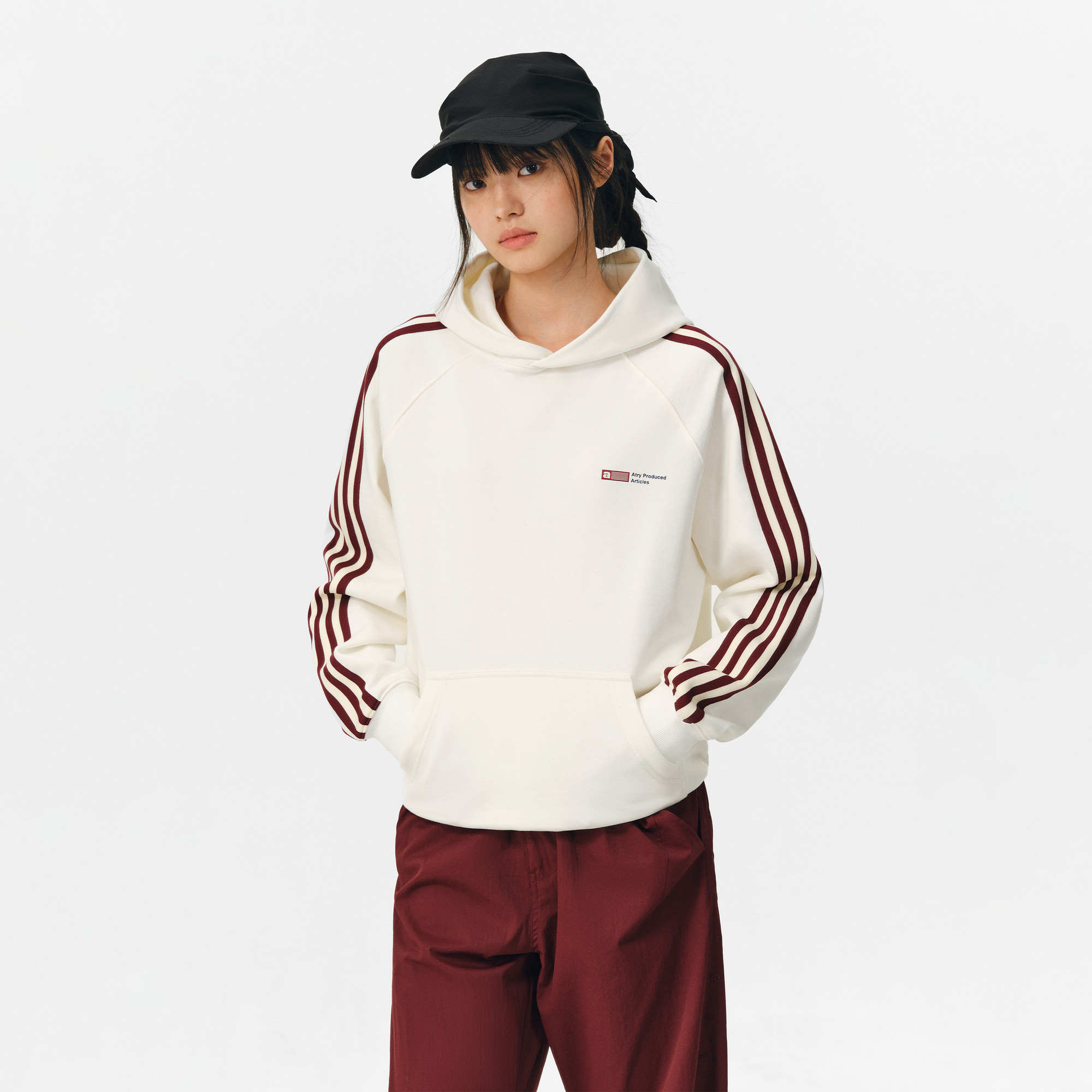 ATRY撞色织带连帽卫衣男春季新款美式复古字母重磅休闲舒适上衣女,男装,卫衣,淘宝优惠券,粉丝福利购,淘宝优惠卷