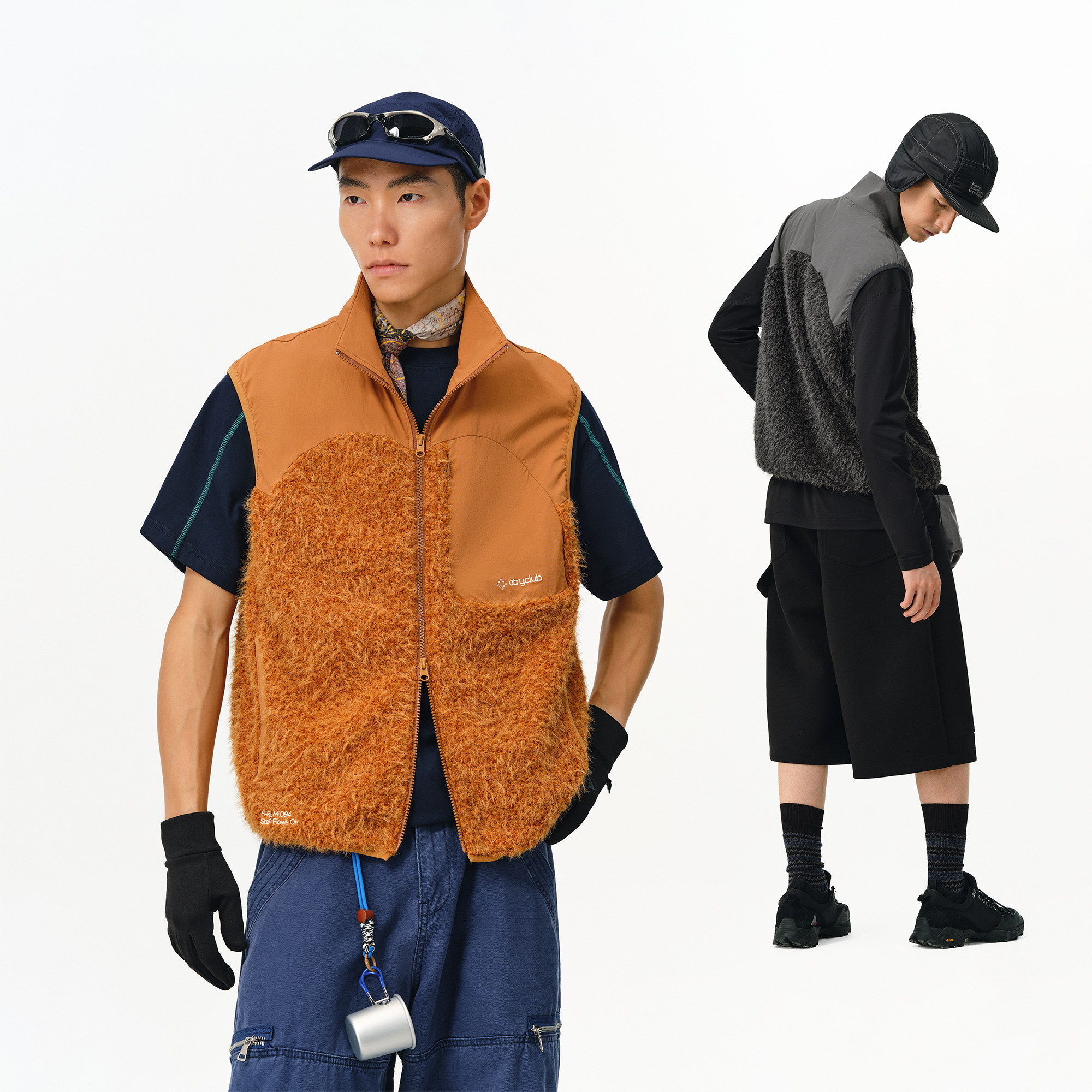 ATRY户外运动马甲外套男春季国潮牌美式无袖立领绒毛拼接马夹上衣,男装,常规马甲,淘宝优惠券,粉丝福利购,淘宝优惠卷