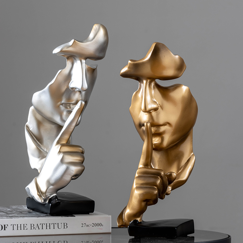 现代简约沉默是金美术艺术品摆件客厅酒柜电视柜书房办公室装饰品