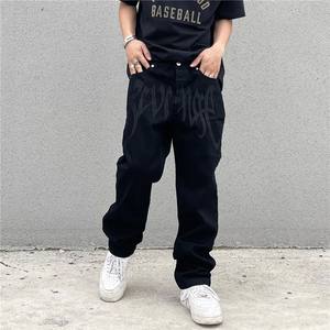 Y2K Black Baggy Jeans Men's New Streetwear American Retro Pr