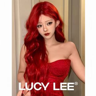 LUCYLEE【提香红魔-免修剪假发】精修西里红色层次水波卷假发头套