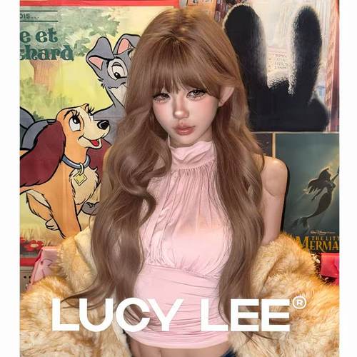 LUCYLEE【免修剪假发-天使之恋圣诞礼物】精修粉棕色卷发假发头套
