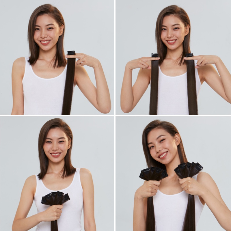 LUCY LEE 单卡接发片长直发假发片无痕接发增发量蓬松垫发根补发