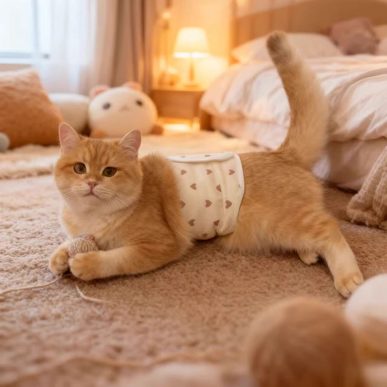 猫咪衣服秋冬纯棉护肚围换季免着凉防拉肚子中大型犬肚兜猫狗通用