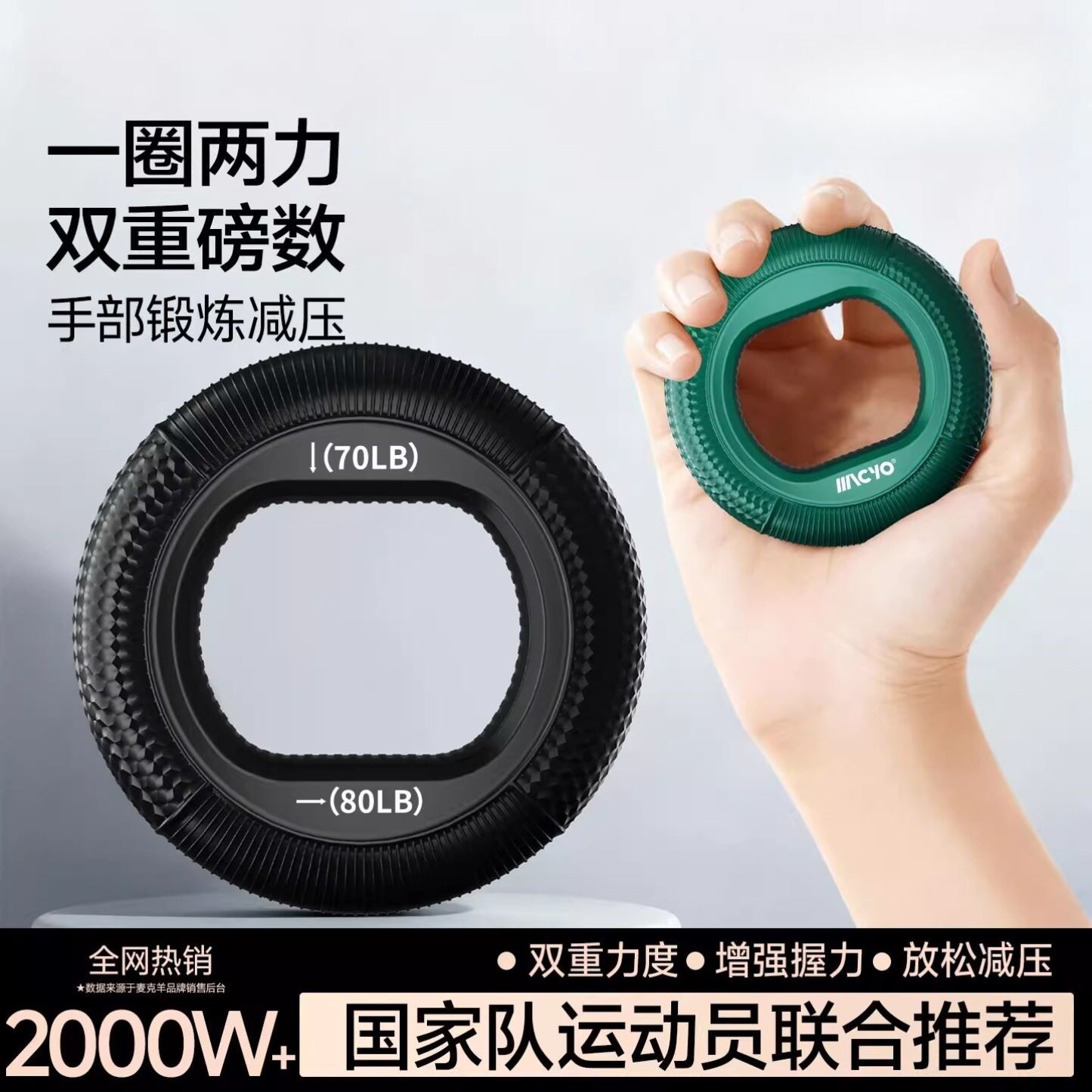 握力圈手指力量训练小臂康复握力器双重磅数办公手掌学生健身器材