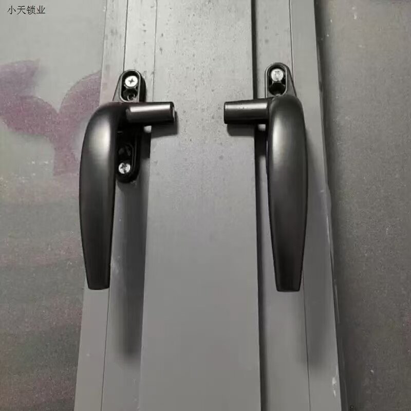 七字执手彩铝合金防盗锁扣窗户锁扣把手外开50型单点外推塑钢执.