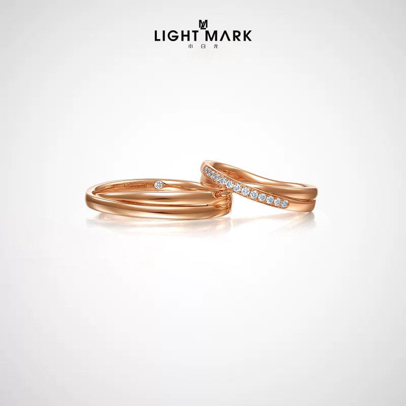 lightmark小白光钻结婚18k金图片