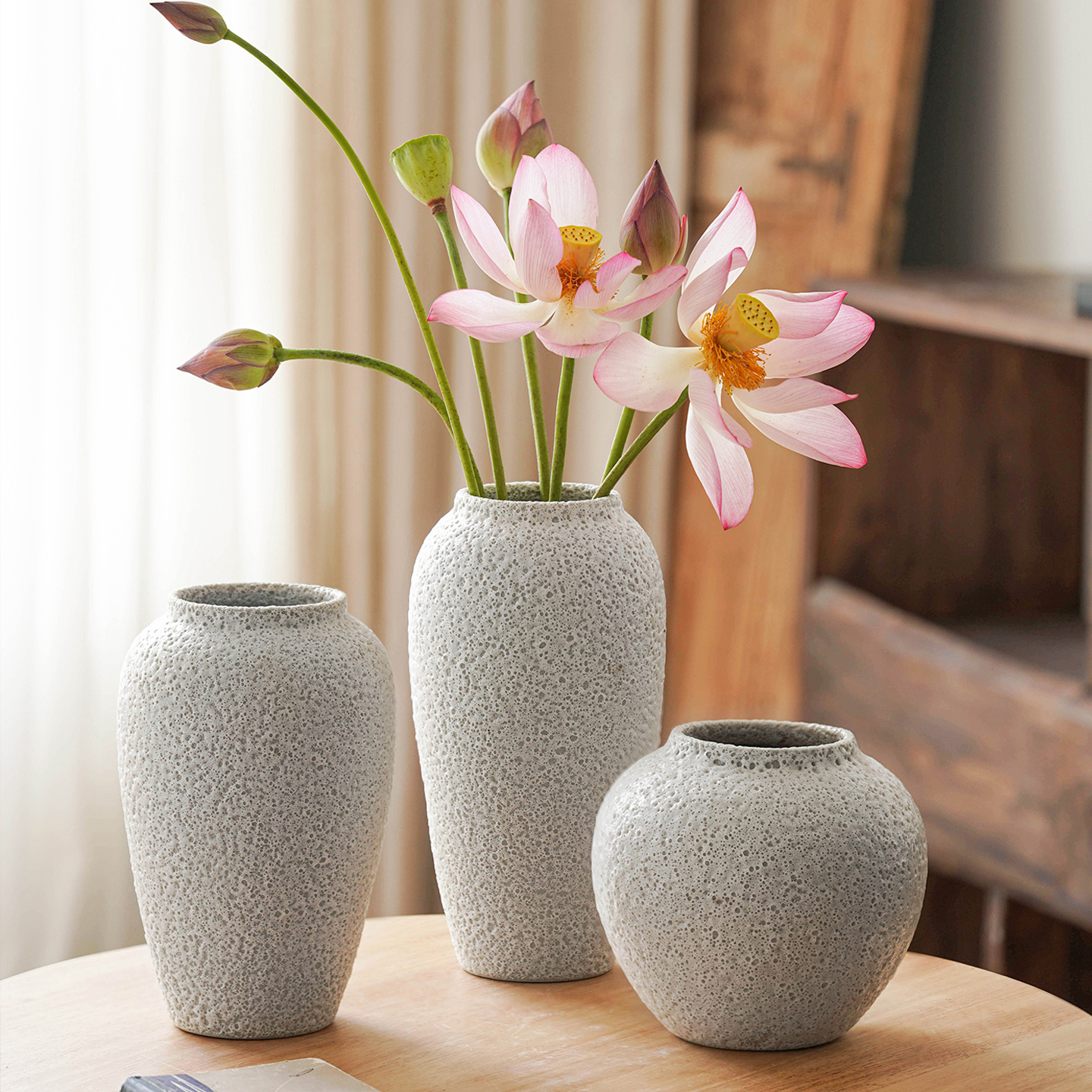 复古创意陶瓷大花瓶餐桌摆件