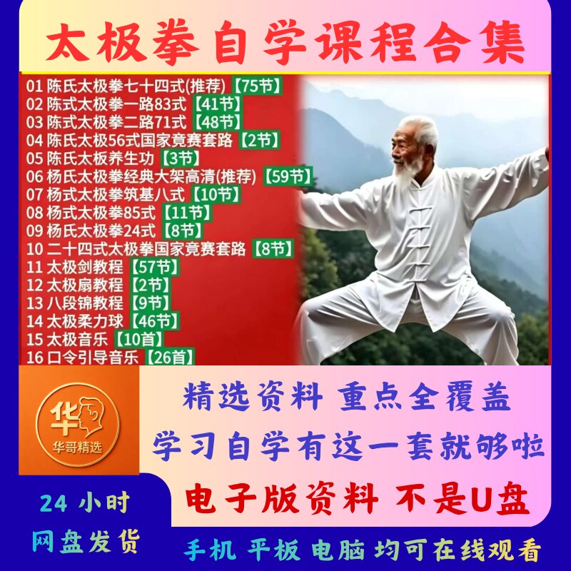 太极拳课程全套合集自学强身健体武学零基础入门实战教学视频教程