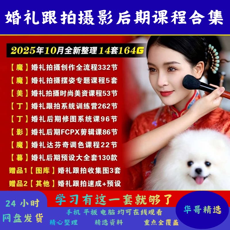 婚礼跟拍课程教程合集拍摄像后期设计素材/源文件