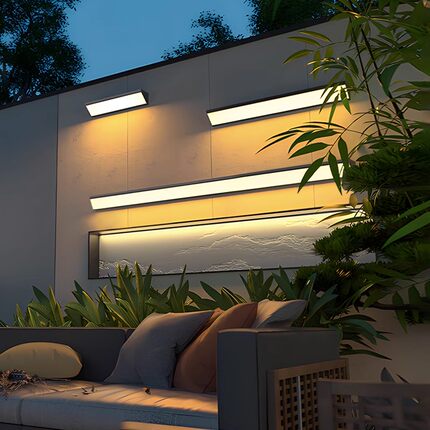 刻为户外防水长条太阳能壁灯阳台露台过道楼梯灯led超亮庭院灯