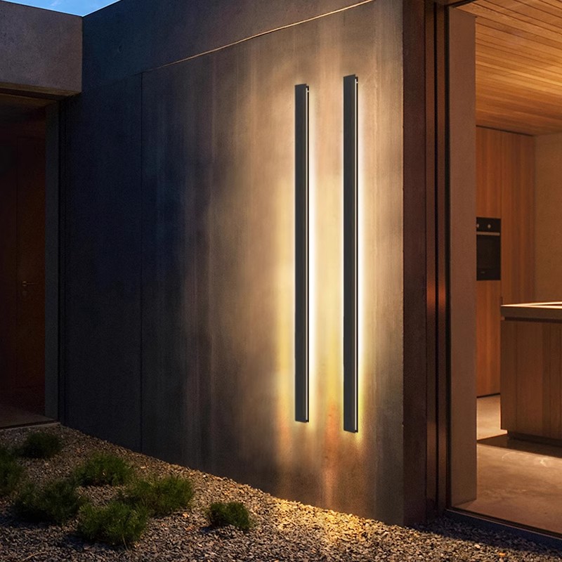 刻为户外防水长条壁灯外墙灯感应壁灯别墅花园庭院大门两侧洗墙灯