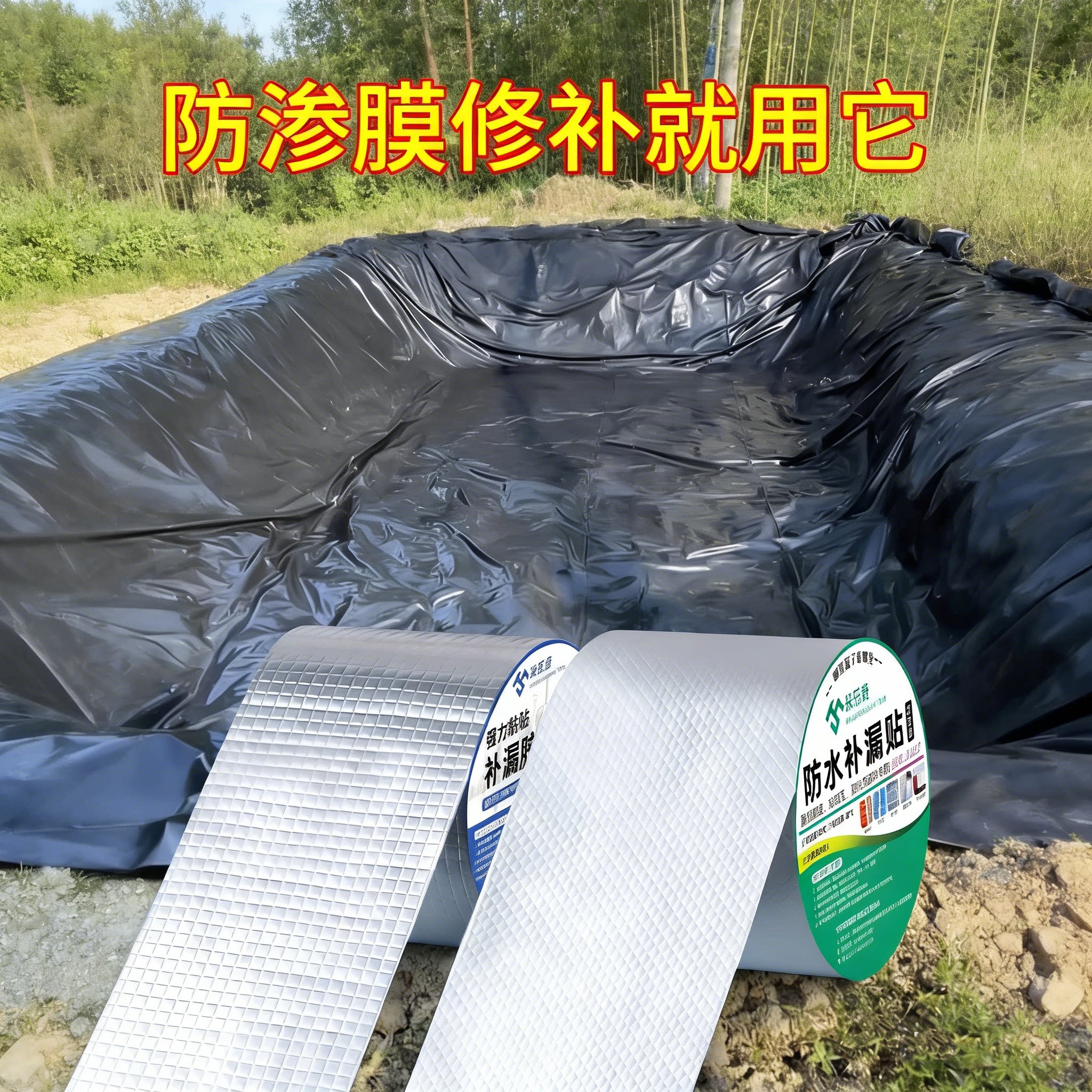 防水胶带鱼塘防渗膜修补胶带高粘度超粘强力贴土工膜专用胶加厚丁基胶