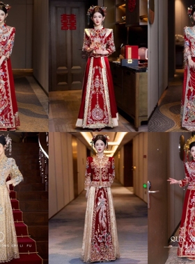 出租赁结婚礼服高级感秀禾服敬酒服奢华新娘婚纱租赁2025龙凤褂服