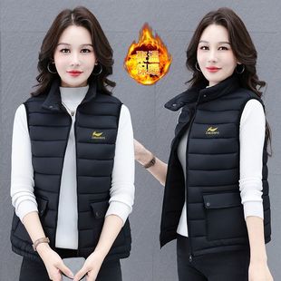 啄木鸟2025新款 加绒保暖背心立领坎肩百搭内胆 秋冬羽绒棉马甲女款