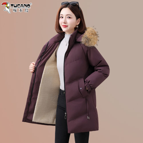 啄木鸟羽绒棉衣女士冬装2025新款