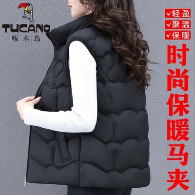 啄木鸟小个子羽绒棉马甲女秋冬新
