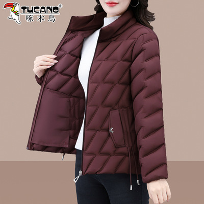 啄木鸟羽绒棉服风衣女士外套202