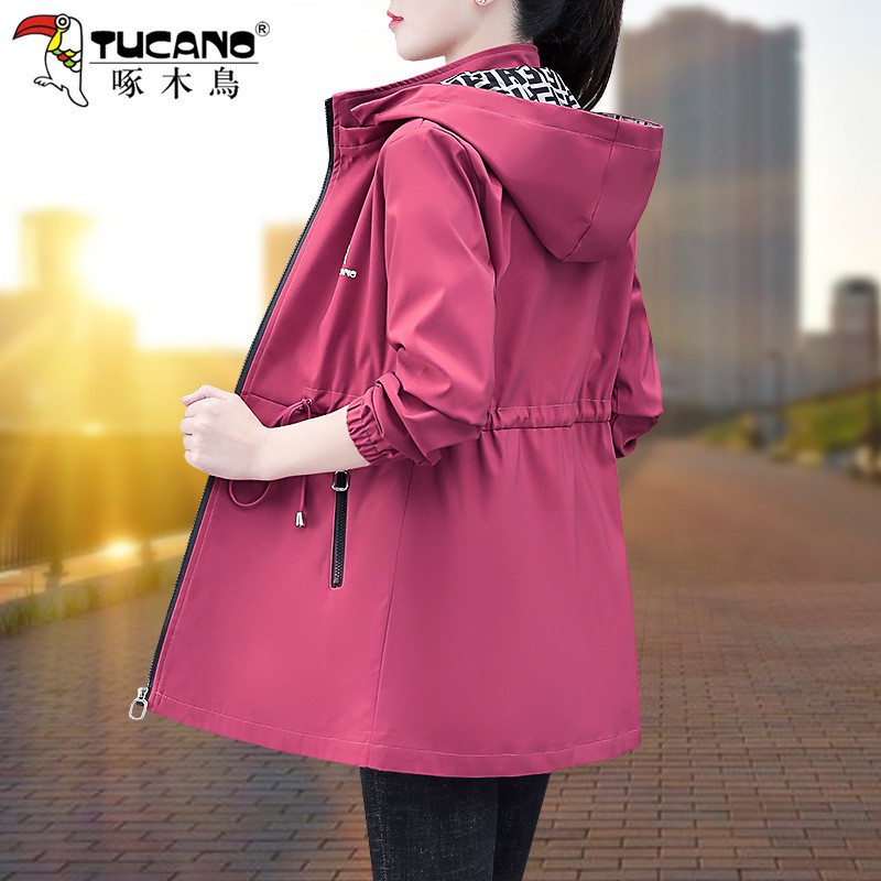 啄木鸟中长款风衣女士春秋季202