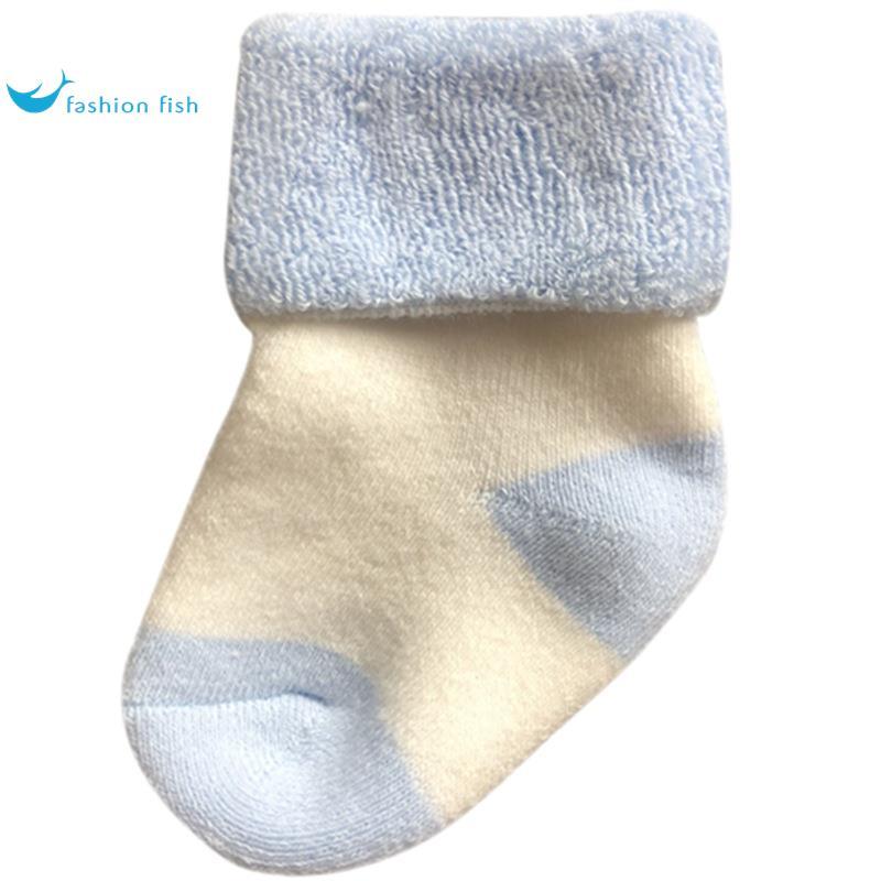 新生婴儿儿袜子秋冬纯棉加厚初生宝宝胎袜可爱春秋中筒袜1岁0-3月