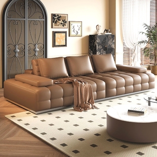 DDC劳伦斯意式极简真皮沙发组合别墅大户型客厅头层牛皮设计师款