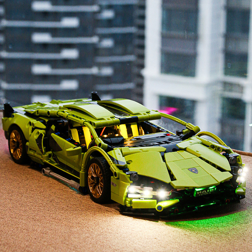 兰博基尼积木益智拼装模型遥控超跑汽车男孩玩具机械赛车2024新款