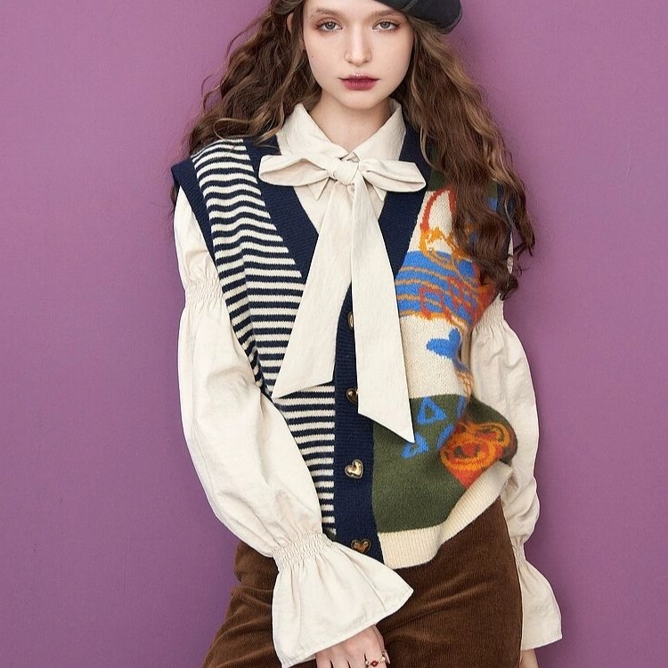 妖精法式减龄针织马甲女春秋2025淑女气质穿搭显瘦外穿小坎肩上衣