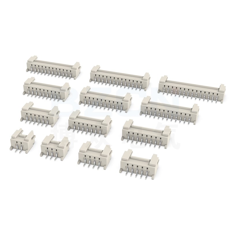 博众针座连接器HY2.0W间距2.0连接器卧贴PCB板对接座2P/3P/4P/5P