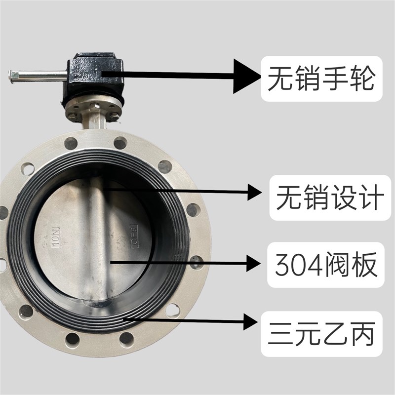 304不锈钢法兰蝶j阀D341X-16PDN100 150 200 250 300 400 500