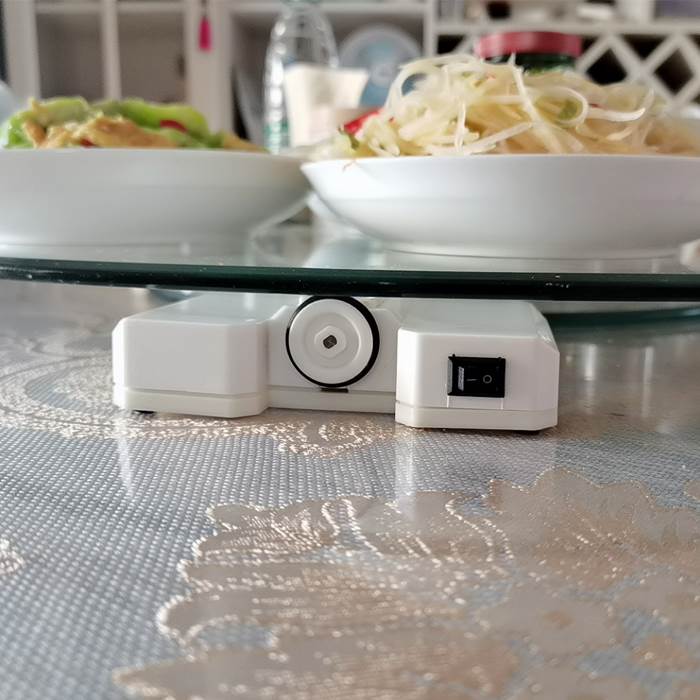 餐桌电动转盘器自动旋转桌神器木转盘大圆桌酒店家用台面转盘底座
