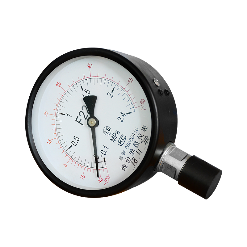 F22/R22氟用真空压力表氟里昂制冷YA-100压力真空表1.5/2.4Mpa