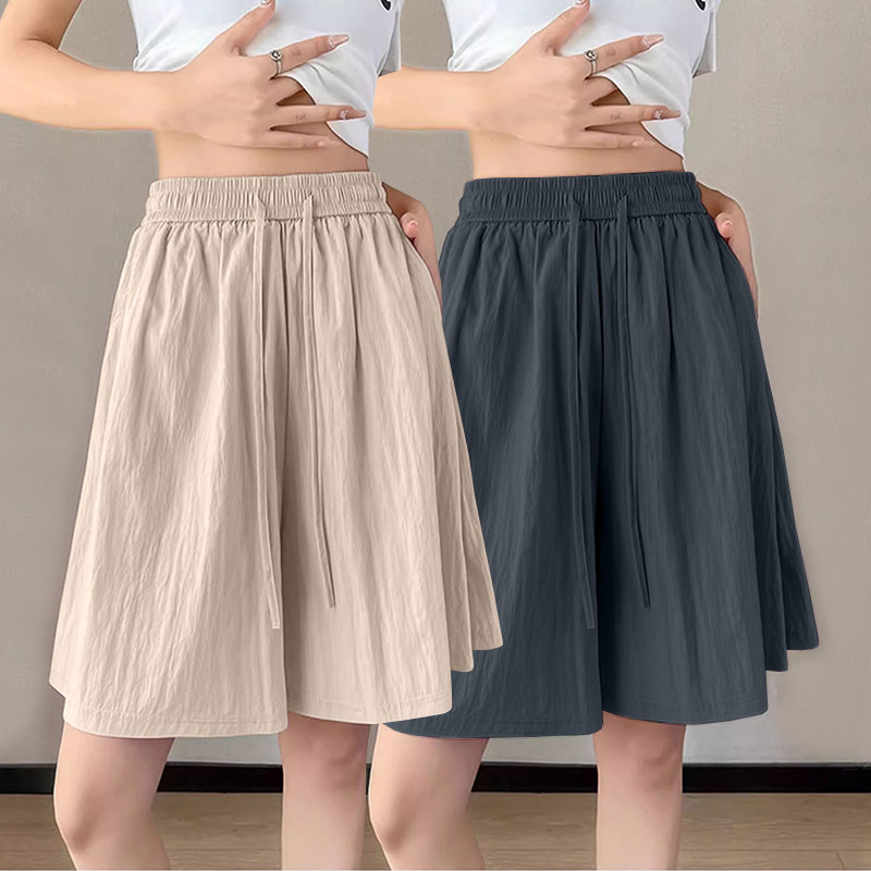 速干冰丝阔腿短裤女夏季山本短裤图片