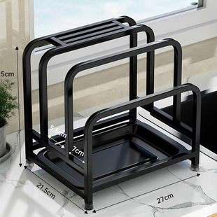 特厚不锈钢刀架放刀厨房一体砧板菜板菜刀放置架收纳架刀座高端厨