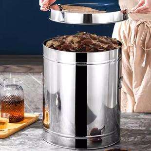 商用不锈钢陈皮桶密封罐家用特大号茶叶储存桶高档大容量多用米桶