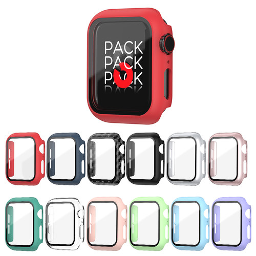 Glass+Case Full Cover For Apple Watch Case Series 7 6 SE 5
