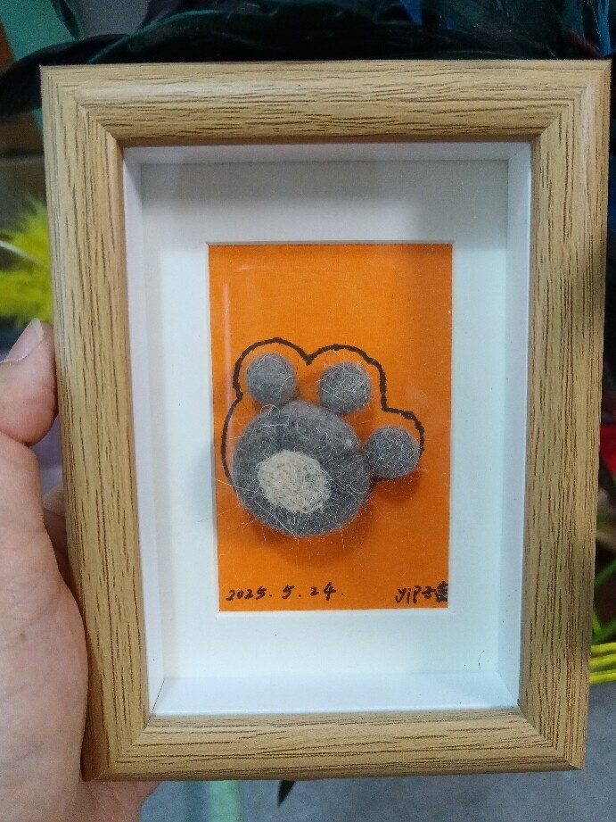 宠物周边猫毛狗毛宠物毛发纪念品创意手工纪念5寸相框画（可定制
