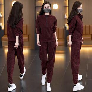 MONLOUVE大码时尚轻奢套装女2025秋新款胖mm洋气减龄显瘦上衣休闲