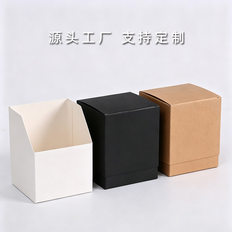 批发牛皮纸盲盒空方盒子小玩偶礼品盒挂耳咖啡纸盒白卡礼物包装盒