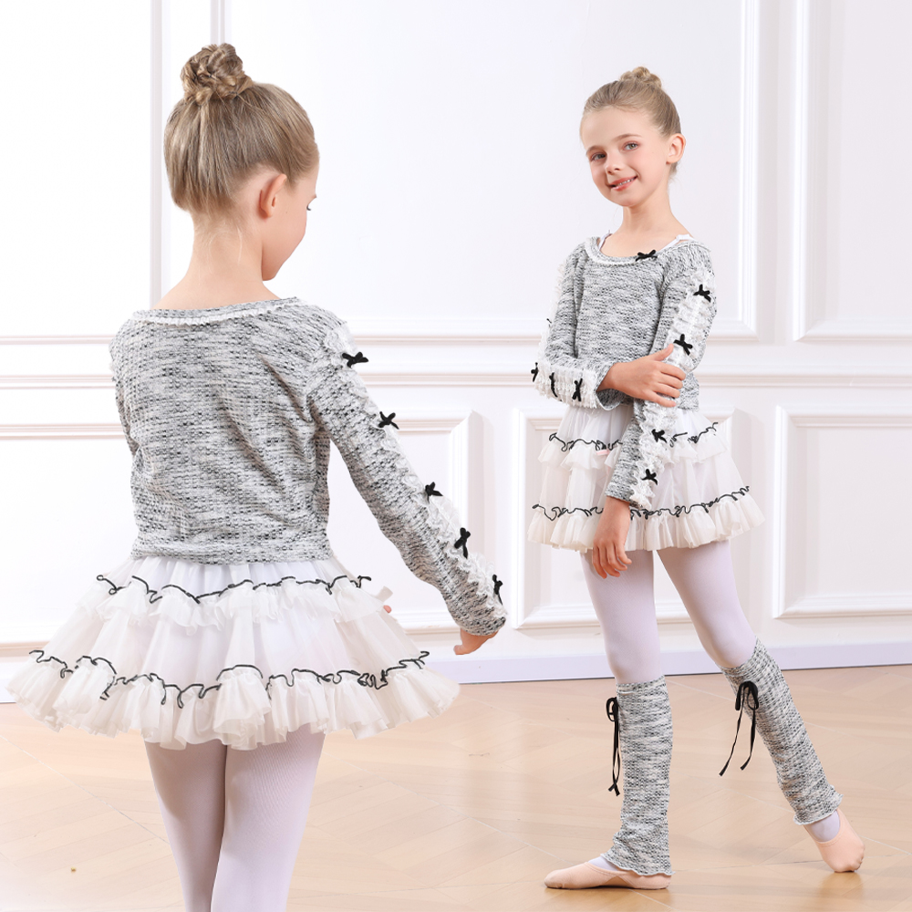 儿童舞蹈服毛衣外搭女童中国芭蕾舞练功服秋冬披肩长袖跳舞小外套