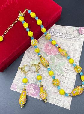 中古黄色琉璃猫眼情侣琉璃