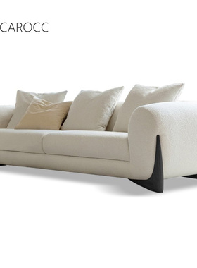 意式极简porada实木布艺沙发三人小户型客厅简约现代家具