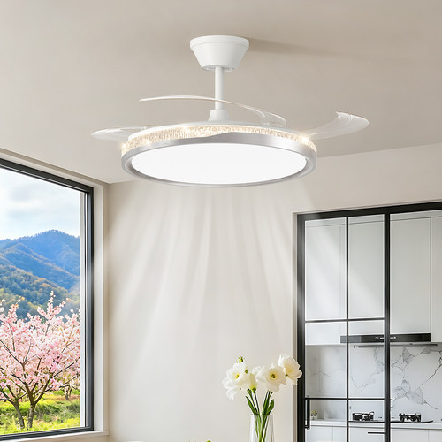 静音新型一体风扇灯led餐厅灯