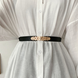 束腰百搭松紧腰封细款 高级感弹力腰带女士夏季 饰配裙子衬衫 装 时尚