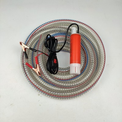 塑管便携加油水机i12v24v220v家用电动抽油潜水泵柴油大小油桶通