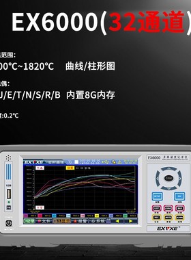 意力EX6000多路温度测试仪8~64通道巡检仪温度记录仪多路采集仪