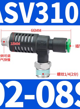 ASV310F-01-06S快速排气节流阀ASV410F-02-08S/ASV510F-03消声器